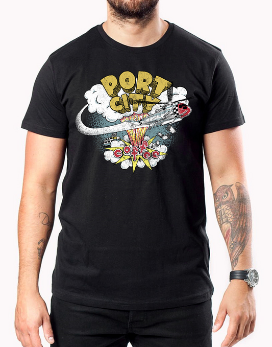 Port City (Green Day Dookie spoof) Black T-Shirt